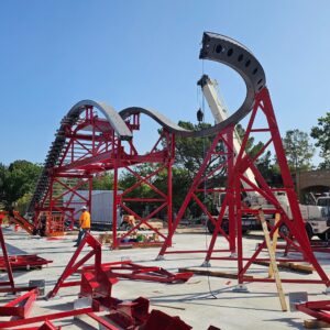 KID FLASH Cosmic Coaster Construction - Six Flags Fiesta Texas
