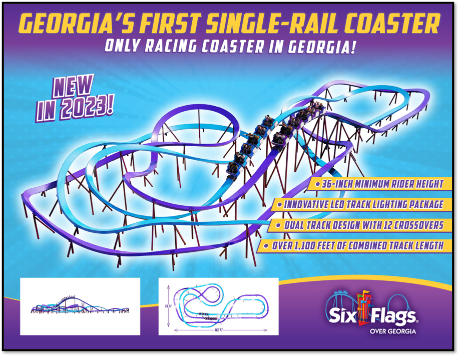 Six Flags Over Georgia Neuheit 2023 © Skyline Attractions